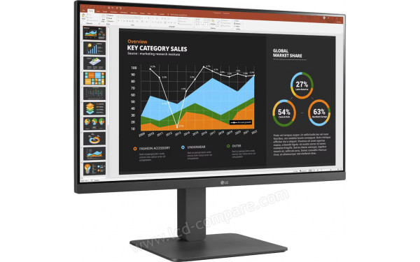 LG 27BR750C-C - Vue 3/4 gauche