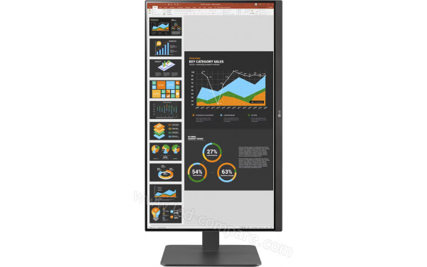 LG 27BR750C-C - Vue de face en mode portrait