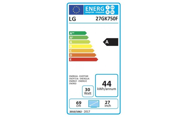 LG 27GK750F-B - &Eacute;tiquette &eacute;nergie