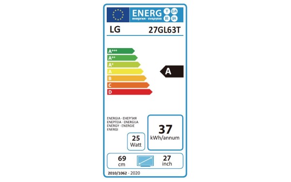 LG 27GL63T-B - &Eacute;tiquette &eacute;nergie