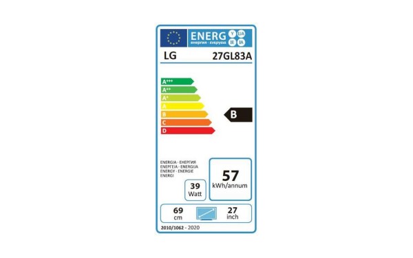 LG 27GL83A-B - &Eacute;tiquette &eacute;nergie