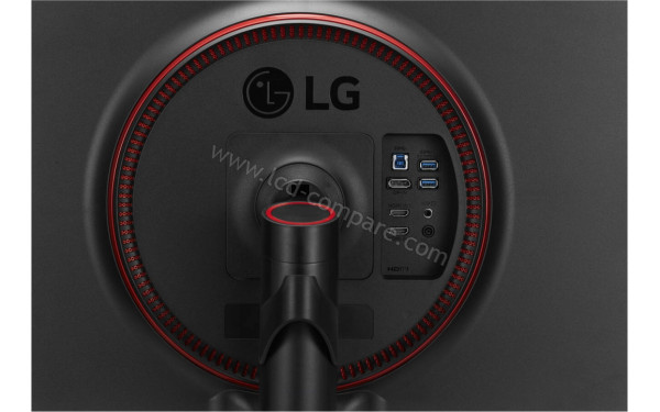 LG 27GN750-B - Zoom sur la partie arri&egrave;re et connectique