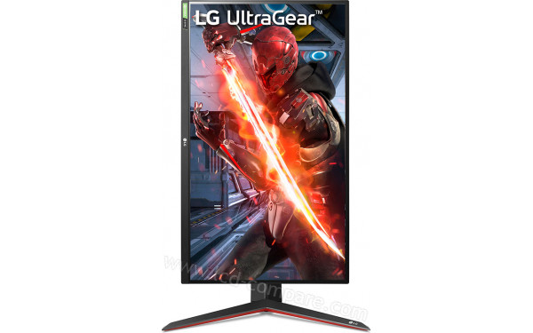 LG 27GN850-B - Vue de face en mode portrait