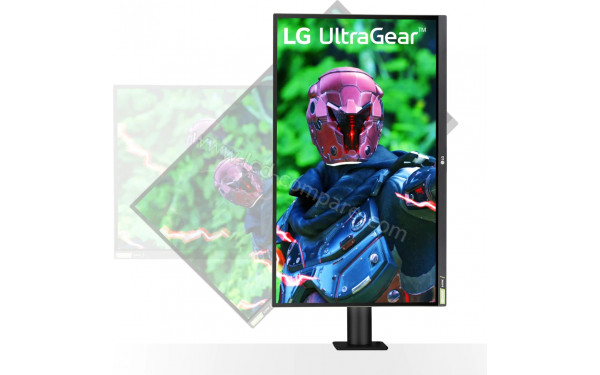 LG 27GN880-B - Vue de face apr&egrave;s passage en mode portrait