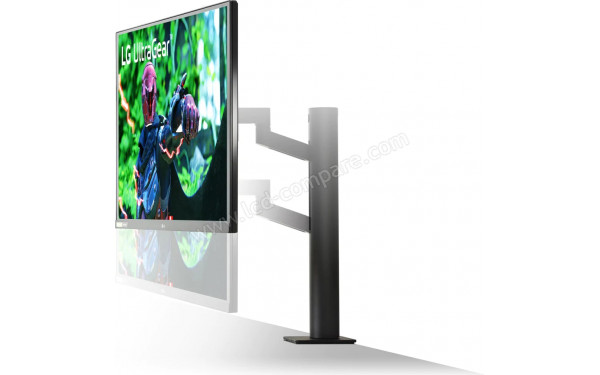LG 27GN88A-B - Vue 3/4 droite avec ajustement de la hauteur