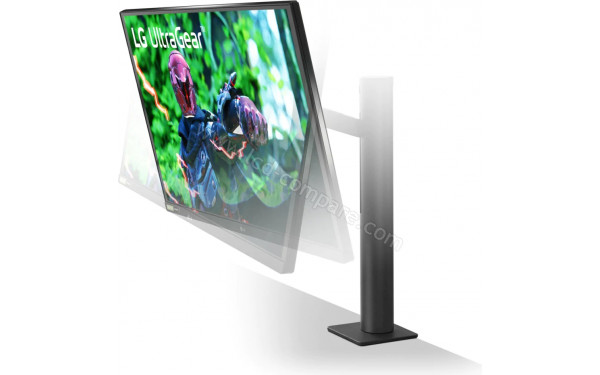 LG 27GN88A-B - Vue 3/4 droite avec ajustement de l'inclinaison