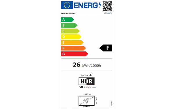 LG 27GR93U-B - &Eacute;tiquette &eacute;nergie v2
