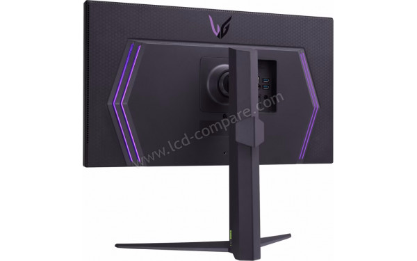 LG 27GR95UM-B - Vue 3/4 arri&egrave;re