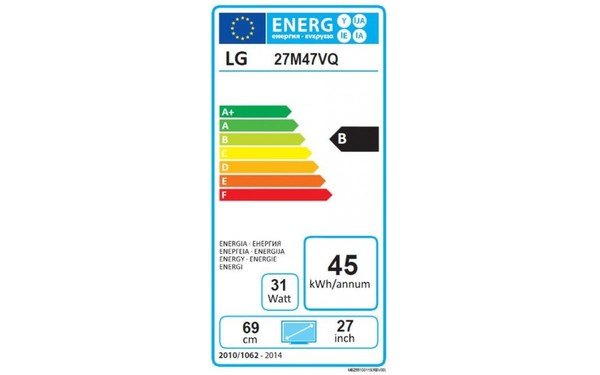 LG 27M47VQ-B - &Eacute;tiquette &eacute;nergie