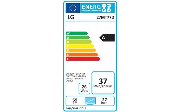 LG 27MT77D-PZ - &Eacute;tiquette &eacute;nergie