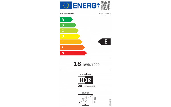LG 27U411A-B - &Eacute;tiquette &eacute;nergie v2