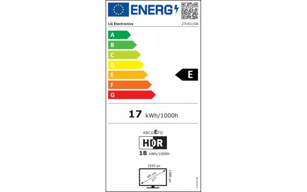 LG 27U511SA-W - &Eacute;tiquette &eacute;nergie v2