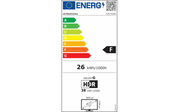 LG 27U731SA-W - &Eacute;tiquette &eacute;nergie v2