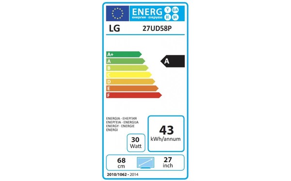 LG 27UD58P-B - &Eacute;tiquette &eacute;nergie