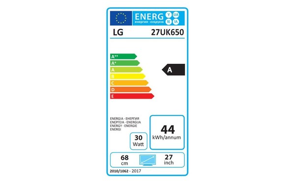 LG 27UK650-W - &Eacute;tiquette &eacute;nergie