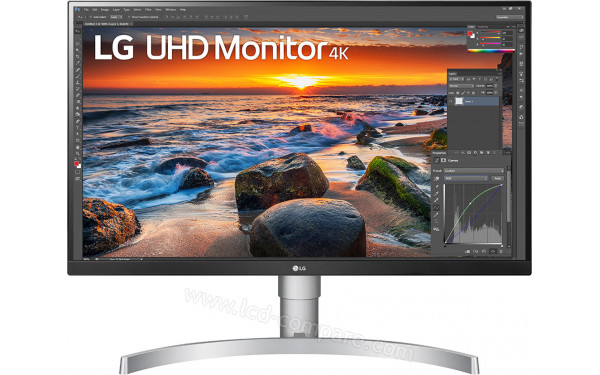 LG 27UN83A-W - Vue de face en position plus haute