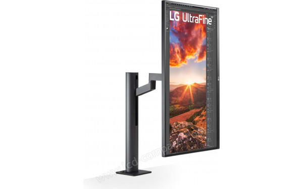 LG 27UN880P-B - Vue de face en mode portrait de c&ocirc;t&eacute;