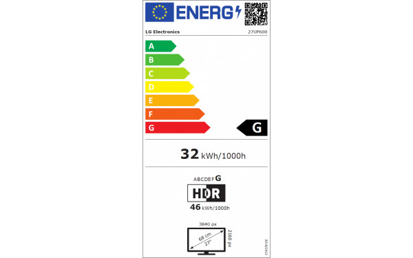 LG 27UP600-W - &Eacute;tiquette &eacute;nergie v2
