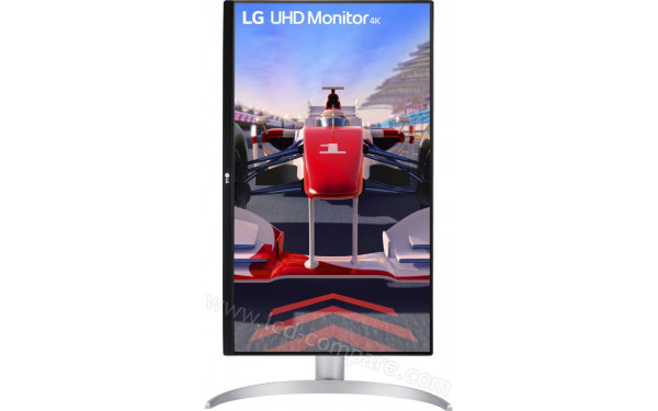 LG 27UQ750-W - Vue de face en mode portrait