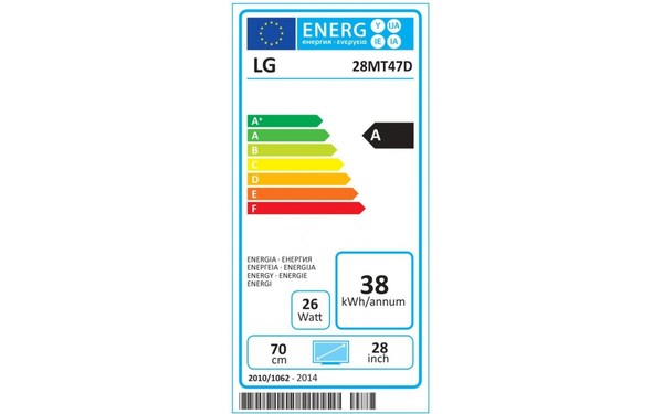 LG 28MT47D-PZ - &Eacute;tiquette &eacute;nergie