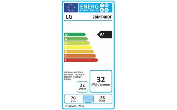 LG 28MT48DF-PZ - &Eacute;tiquette &eacute;nergie