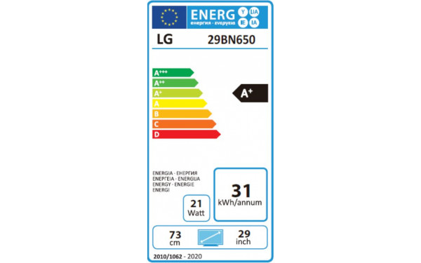 LG 29BN650-B - &Eacute;tiquette &eacute;nergie