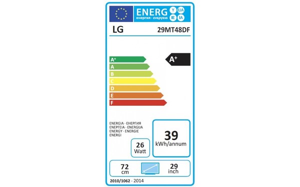 LG 29MT48DF-PZ - &Eacute;tiquette &eacute;nergie