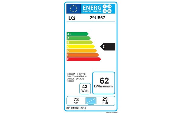 LG 29UB67-B - &Eacute;tiquette &eacute;nergie