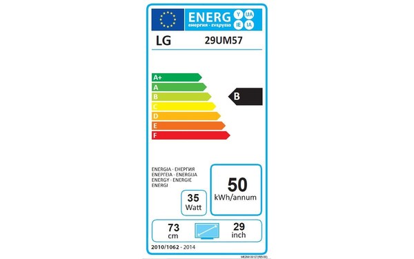 LG 29UM57-P - &Eacute;tiquette &eacute;nergie