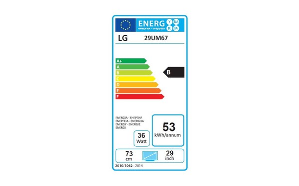 LG 29UM67-P - &Eacute;tiquette &eacute;nergie