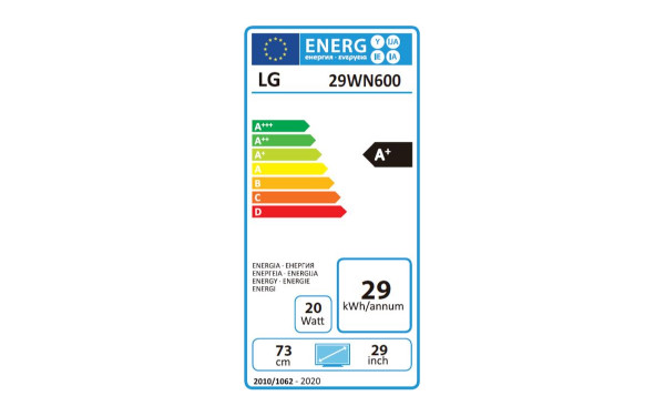 LG 29WN600-W - &Eacute;tiquette &eacute;nergie