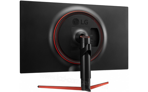 LG 32GK650F-B - Vue 3/4 gauche de l'arri&egrave;re