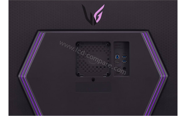 LG 32GR93U-B - Connectiques et Hexagon Lighting
