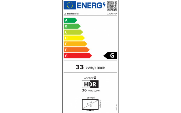 LG 32GX870A-B - &Eacute;tiquette &eacute;nergie v2