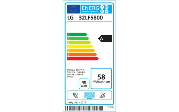 LG 32LF5800 - &Eacute;tiquette &eacute;nergie