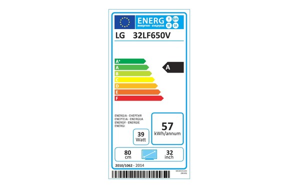 LG 32LF650V - &Eacute;tiquette &eacute;nergie
