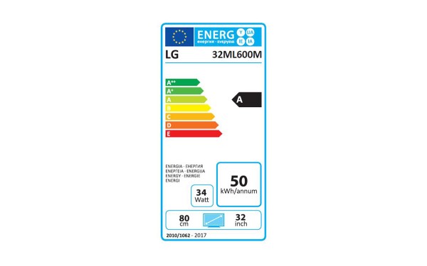 LG 32ML600M-W - &Eacute;tiquette &eacute;nergie