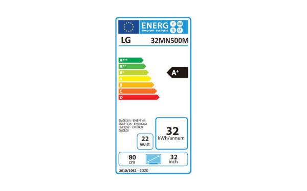 LG 32MN500M-B - &Eacute;tiquette &eacute;nergie