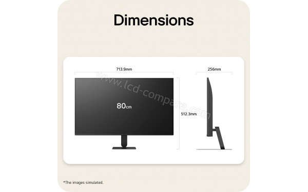 LG 32U401B-B - Dimensions