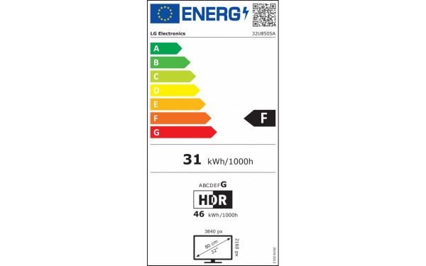 LG 32U850SA-W - &Eacute;tiquette &eacute;nergie v2