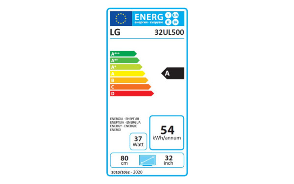 LG 32UL500-W - &Eacute;tiquette &eacute;nergie