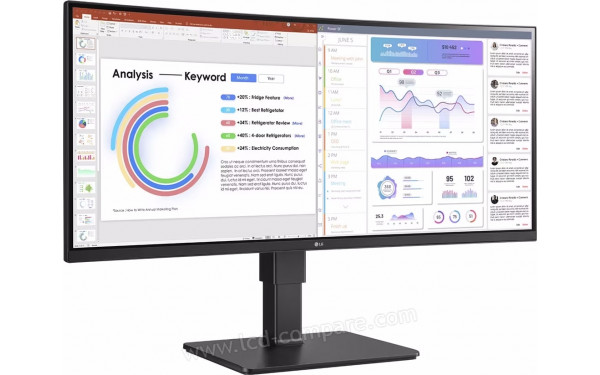 LG 34BQ77QB-B - Vue 3/4 gauche