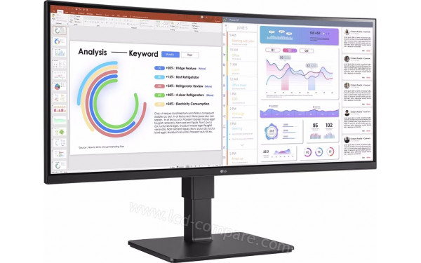 LG 34BQ77QC-B - Vue 3/4 gauche