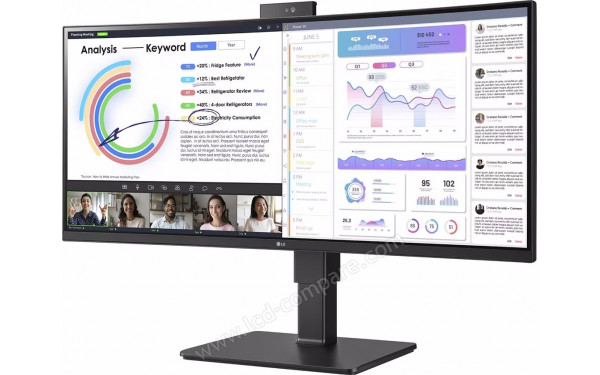 LG 34BQ77QC-B - Vue 3/4 droite