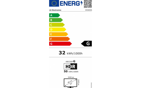 LG 34G600A-B - &Eacute;tiquette &eacute;nergie v2