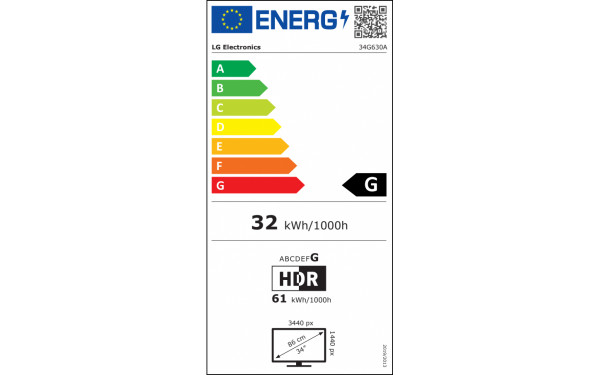 LG 34G630A-B.AEKQ - &Eacute;tiquette &eacute;nergie v2