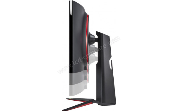 LG 34GN850-B - Vue de profil avec ajustement de la hauteur