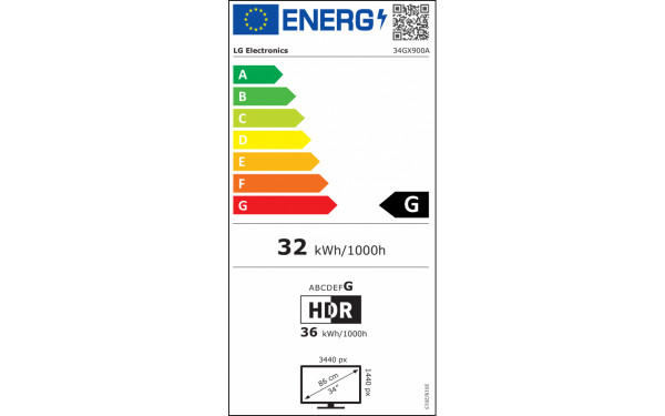 LG 34GX900A-B - &Eacute;tiquette &eacute;nergie v2