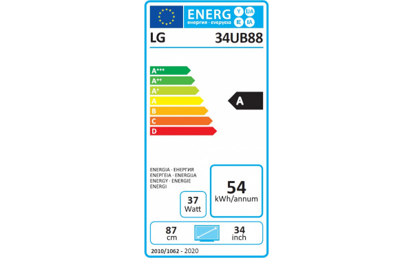 LG 34UB88-B - &Eacute;tiquette &eacute;nergie