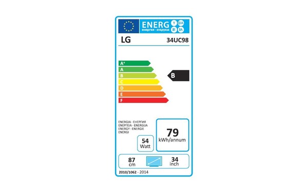 LG 34UC98-W - &Eacute;tiquette &eacute;nergie